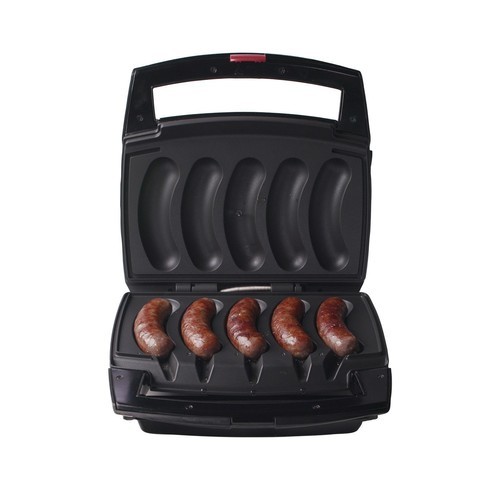 Johnsonville Indoor Sizzling Sausage Grill with Drip Tray Black