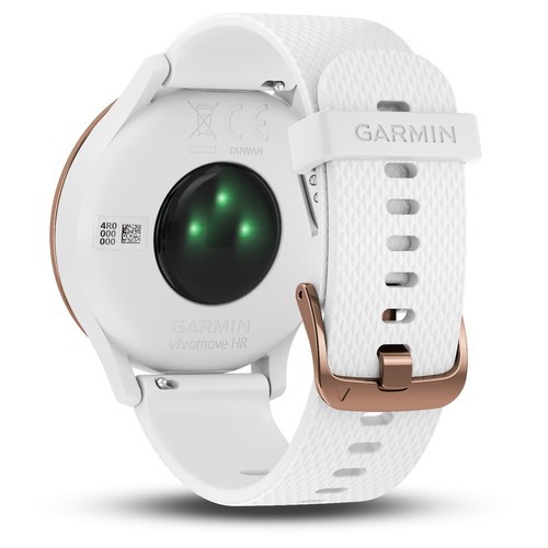 white and rose gold garmin watch