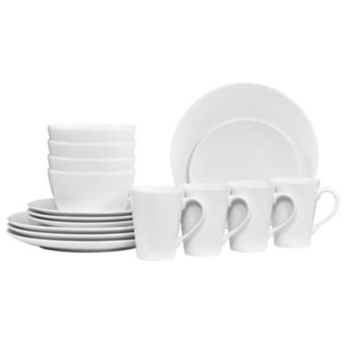Noritake 16-Piece Swirl Round Porcelain Dinnerware Set - White