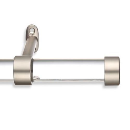 Cambria Acrylic 54 Single Curtain Rod Brushed Nickel Ebay