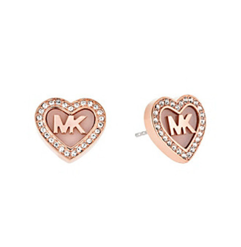 michael kors logo steel crystal earrings