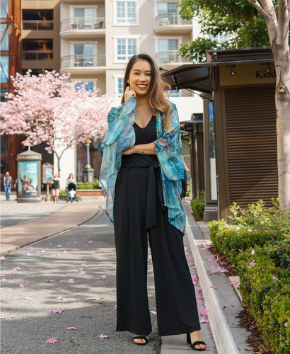 karen kane tie front jumpsuit