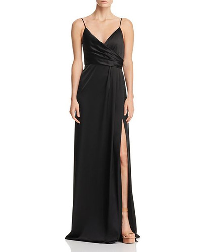 jill jill stuart faux wrap satin gown