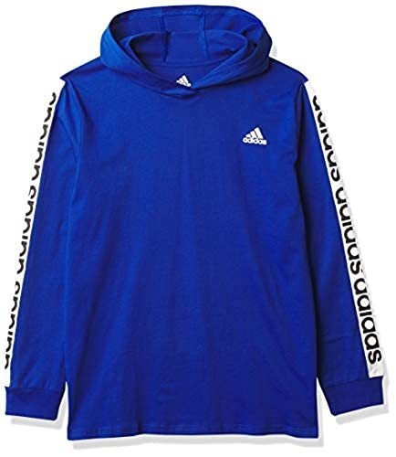 adidas Boys' Long Sleeve Cotton Jersey Hooded T-Shirt Tee, BoS ... adidas Boys' Long Sleeve Cotton Jersey Hooded T-Shirt Tee, BoS ...