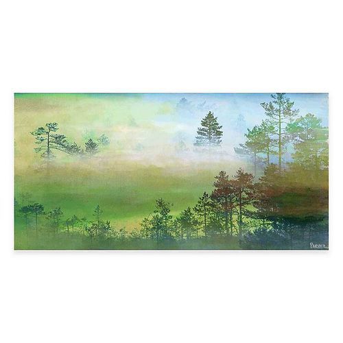 Parvez Taj Misty Pine Forest Canvas Wall Art - Multi - Size: 60"x30"